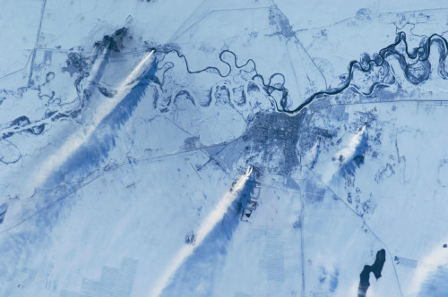 Satellite view of Pavlodar Province, Kazakhstan Poster Print by Panoramic Images - Item # VARPPI181026